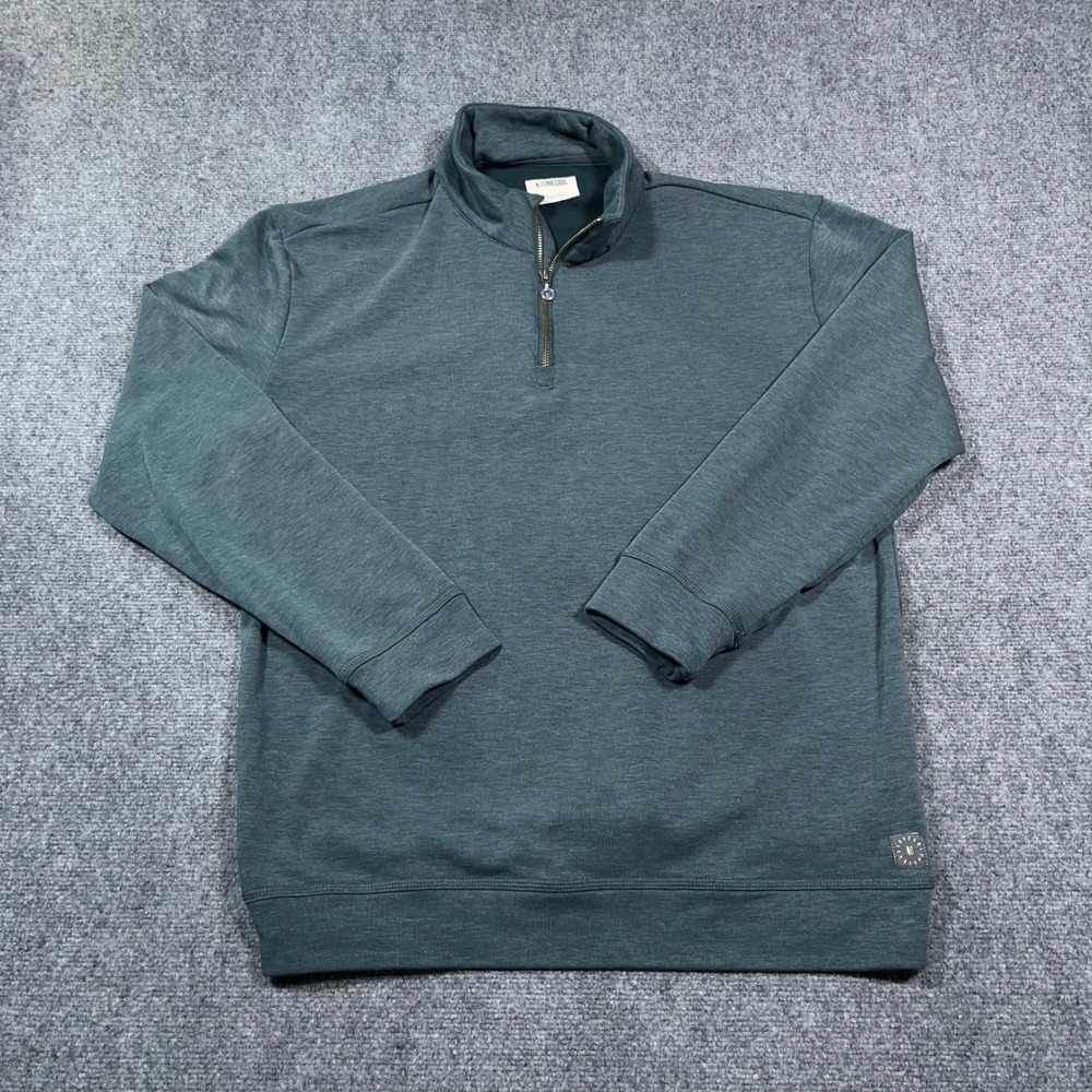 Linksoul Performance Quarter Zip Pullover Mens XL Heathered Green Golf Sweater